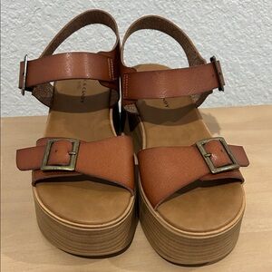 Rock & Candy Tan Platform Sandals